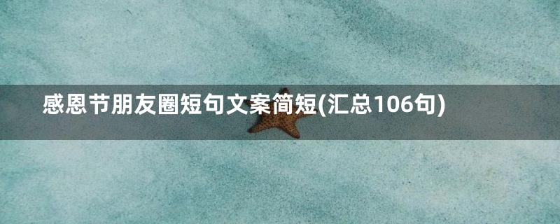 感恩节朋友圈短句文案简短(汇总106句)