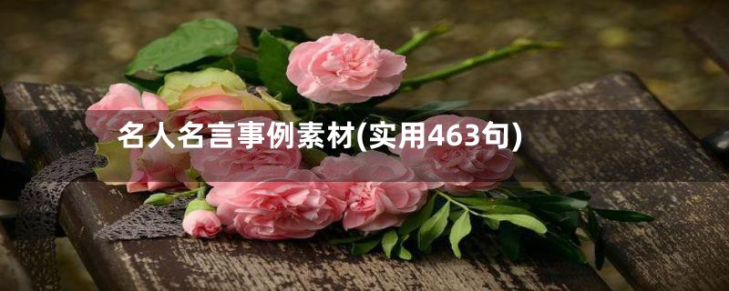 名人名言事例素材(实用463句)