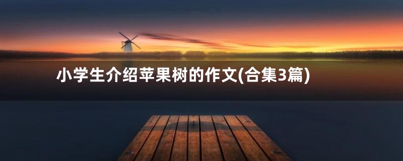 小学生介绍苹果树的作文(合集3篇)