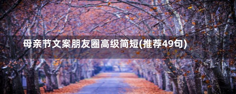 母亲节文案朋友圈高级简短(推荐49句)