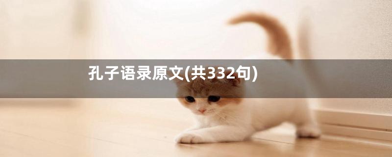 孔子语录原文(共332句)