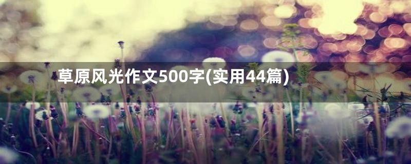 草原风光作文500字(实用44篇)