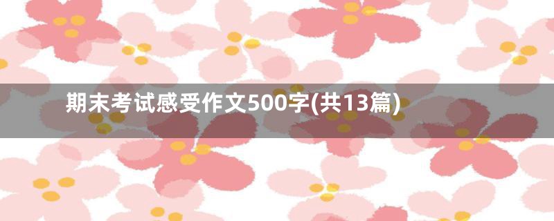 期末考试感受作文500字(共13篇)