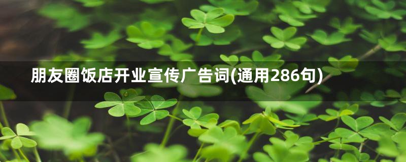 朋友圈饭店开业宣传广告词(通用286句)