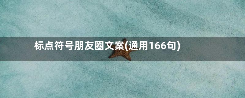 标点符号朋友圈文案(通用166句)