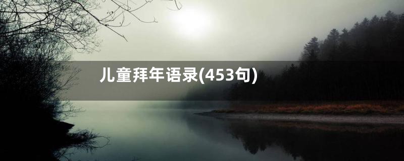 儿童拜年语录(453句)