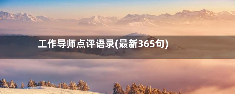 工作导师点评语录(最新365句)