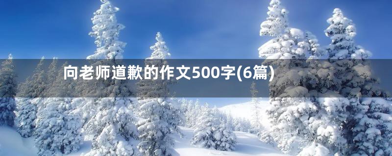 向老师道歉的作文500字(6篇)