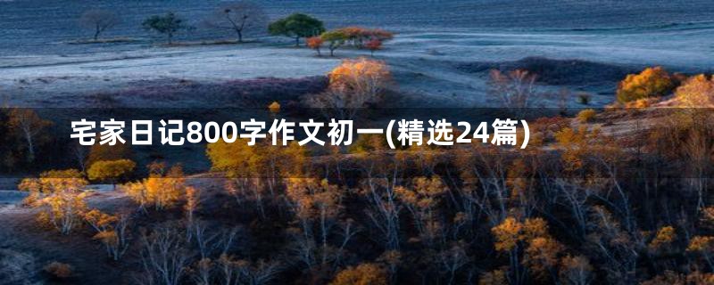 宅家日记800字作文初一(精选24篇)