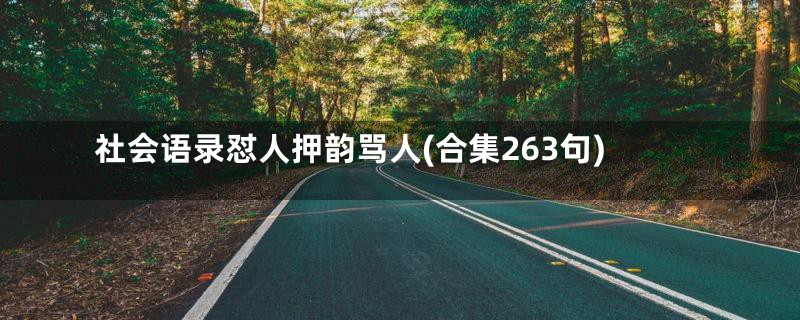 社会语录怼人押韵骂人(合集263句)