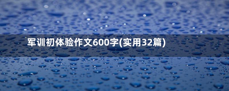 军训初体验作文600字(实用32篇)