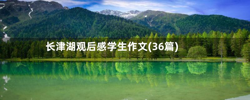 长津湖观后感学生作文(36篇)