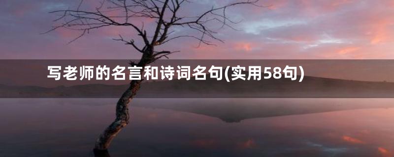 写老师的名言和诗词名句(实用58句)