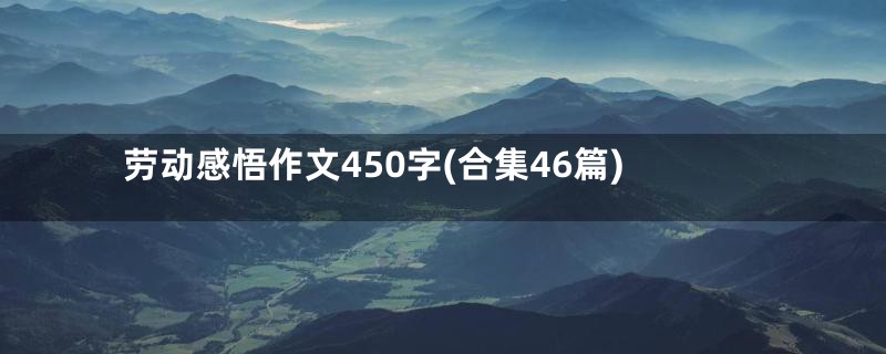 劳动感悟作文450字(合集46篇)