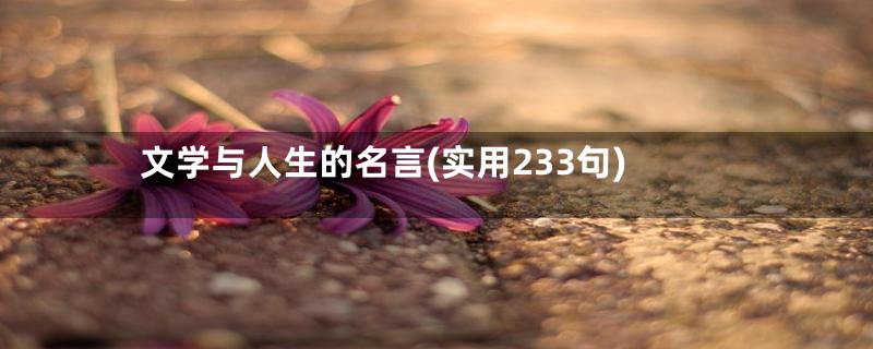 文学与人生的名言(实用233句)