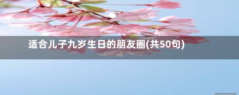 适合儿子九岁生日的朋友圈(共50句)