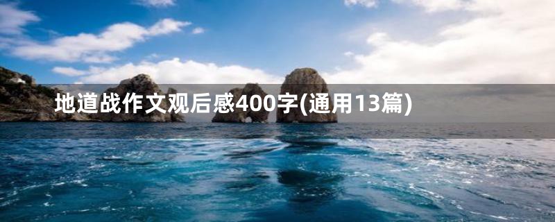 地道战作文观后感400字(通用13篇)