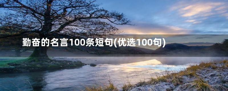 勤奋的名言100条短句(优选100句)