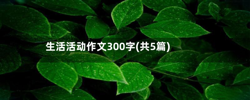 生活活动作文300字(共5篇)