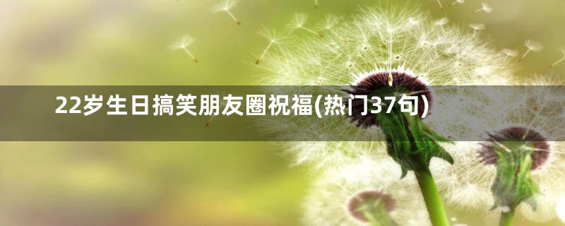 22岁生日搞笑朋友圈祝福(热门37句)