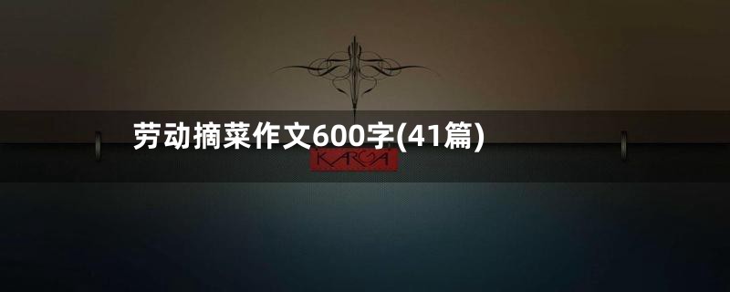 劳动摘菜作文600字(41篇)