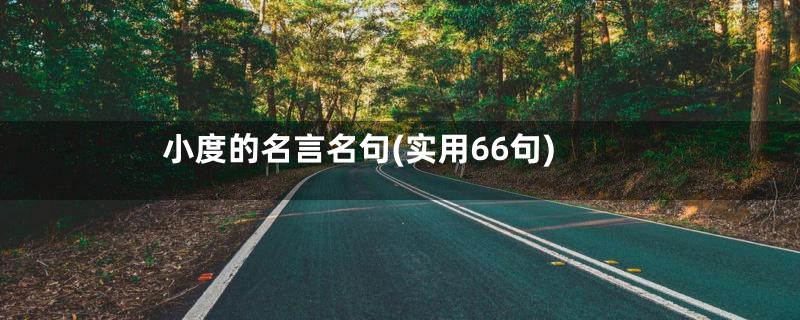 小度的名言名句(实用66句)