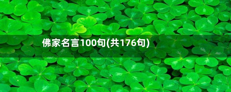 佛家名言100句(共176句)