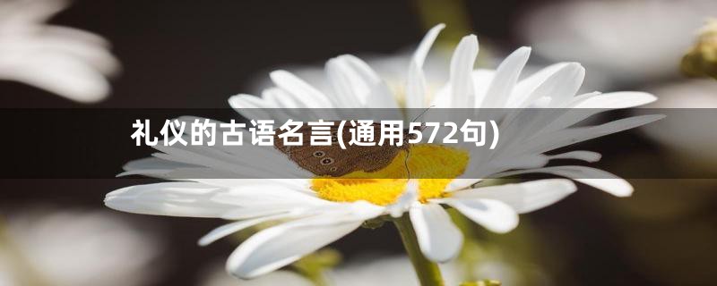 礼仪的古语名言(通用572句)