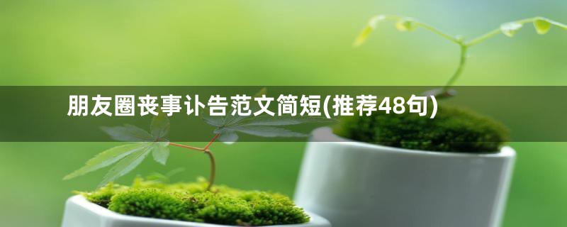 朋友圈丧事讣告范文简短(推荐48句)