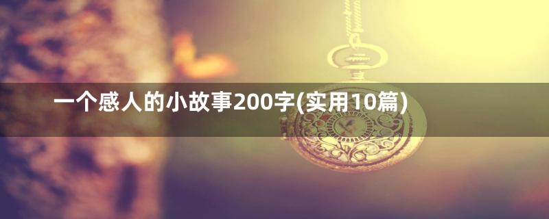 一个感人的小故事200字(实用10篇)