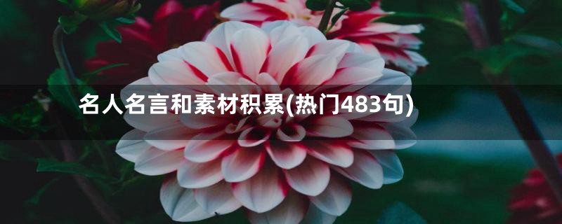 名人名言和素材积累(热门483句)