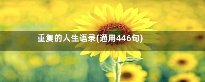 重复的人生语录(通用446句)