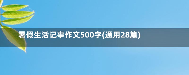 暑假生活记事作文500字(通用28篇)