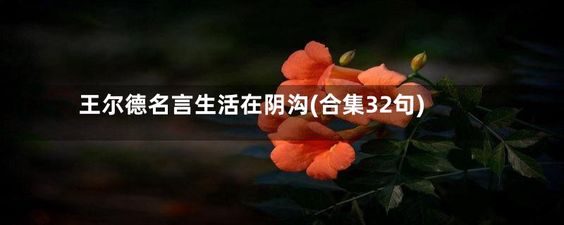 王尔德名言生活在阴沟(合集32句)